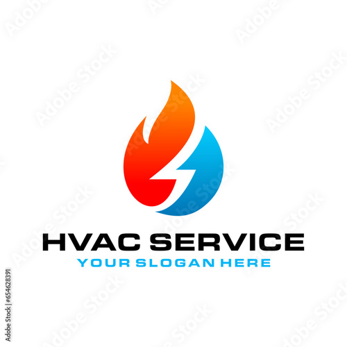 Illustration vector graphic of creative hvac logo template plumbing, heating, and cooling service logo design 