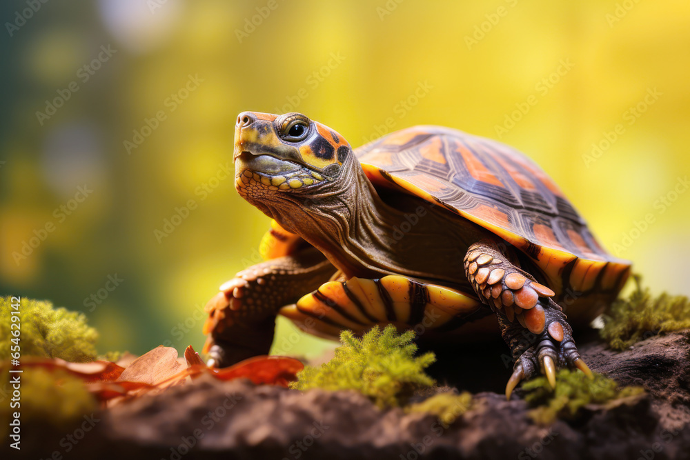 Obraz premium Tortoise goes into the water