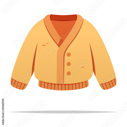 Cute cardigan vector isolated illustration