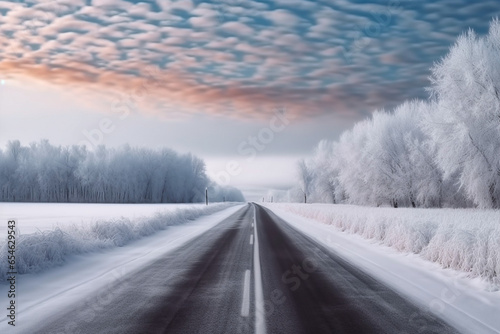 winter road in the snow © Green