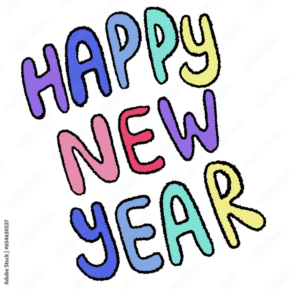 Hand written HAPPY NEW YEAR letters png for New Year decoration, font, typography, text, message, calligraphy, campaign logo, festive winter sticker, social media post, print, decoration, post card Hand written HAPPY NEW YEAR letters png for New Year decoration, font, typography, text, message, calligraphy, campaign logo, festive winter sticker, social media post, print, decoration, post card