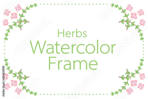 アロマに使われるハーブ・植物のイラスト・フレーム。ベクター素材