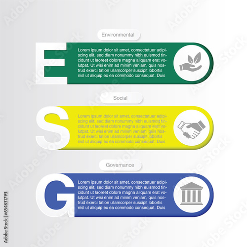 Business data visualization. Process chart. diagram with steps. ESG icon. concept of business trend. environmental, social, and governance in sustainable and ethical business
