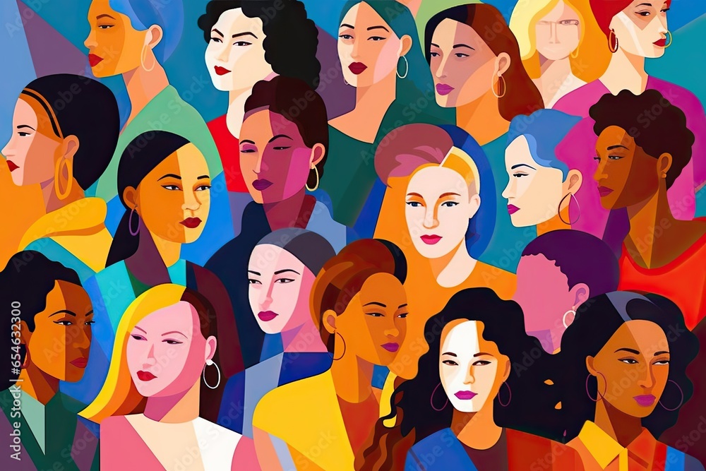 International Women's Day Visuals representing achievements, diversity,Generated with AI