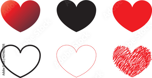 Red heart icon on white background. Love logo heart illustration.