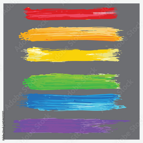 Colorful vector watercolor brush strokes