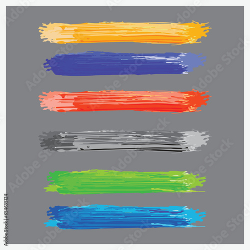 Colorful vector watercolor brush strokes