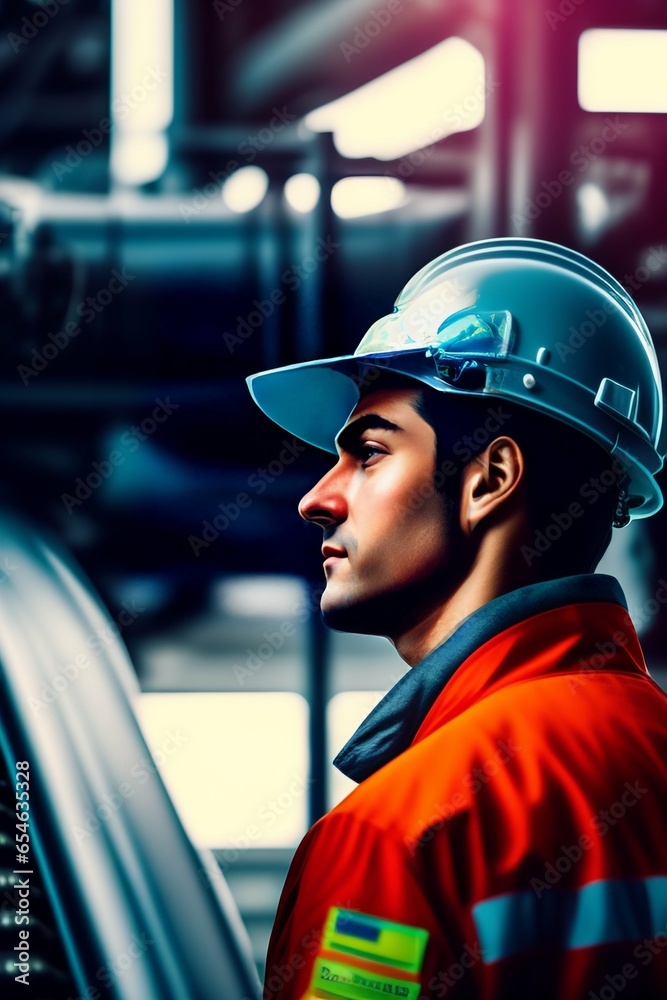 portrait of an engineer in a factory