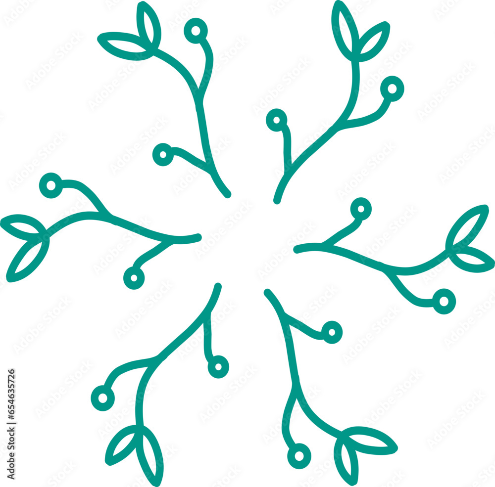 Minimalist style symmetrical decorative branches Minimalist style symmetrical decorative branches