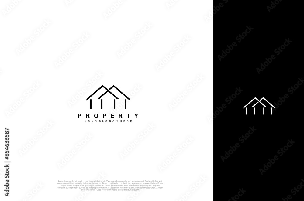 Real Estate icon, Builder, Construction, Architecture and Building Logos. Vector design template
 - obrazy, fototapety, plakaty 