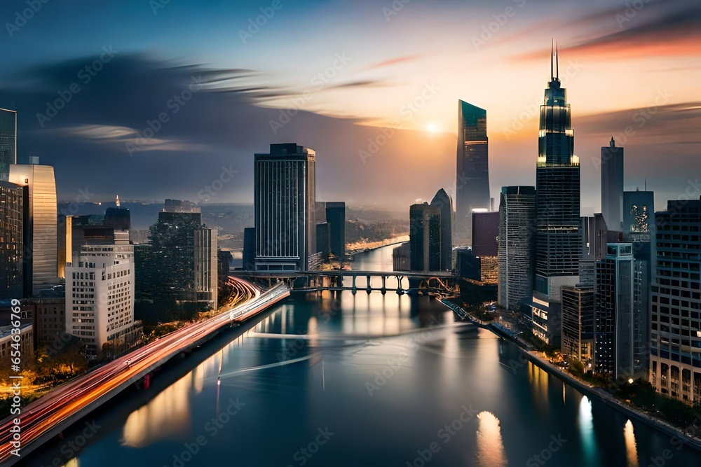 Obraz premium city skyline