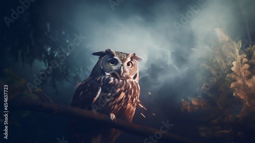 flying owls, impressive cinematic lighting