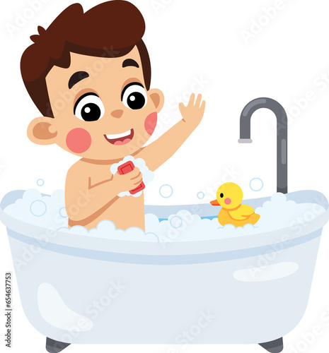 Kid Bath in Bathtub