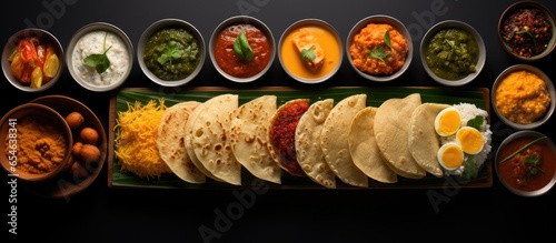 South Indian food collage including idli vada dosa and more photo