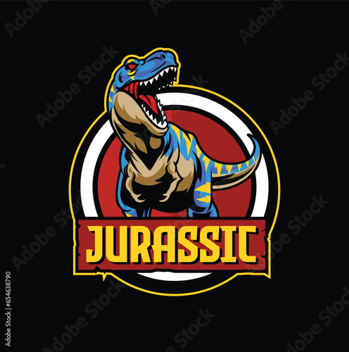 Vector illustration of trex mascot logo template for sport team and gaming team