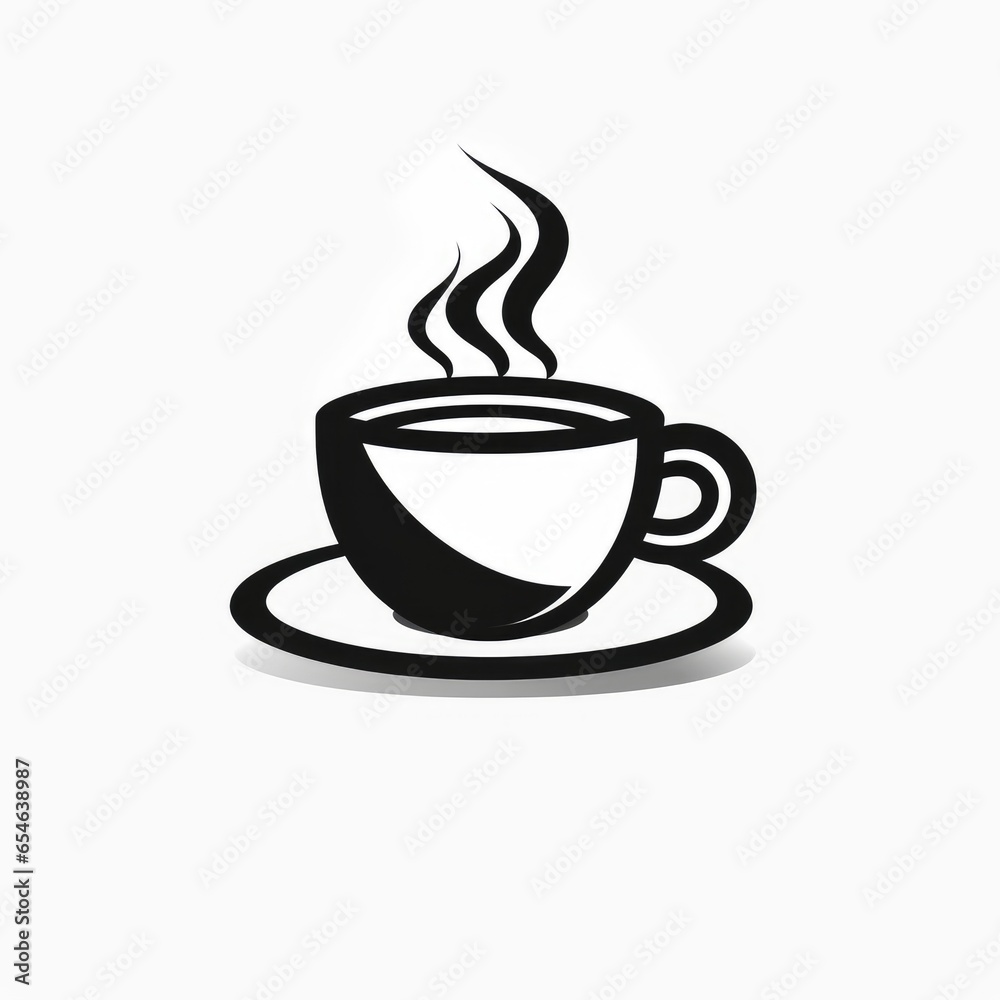 Coffee logo, black and white, AI generated Image Coffee logo, black and white, AI generated Image