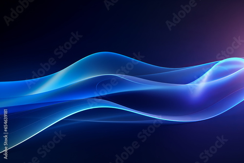 Blue wavy shiny abstract background with copy space for your text