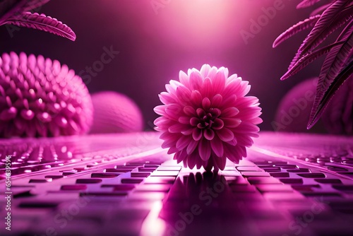 cinematic photography of neon flower