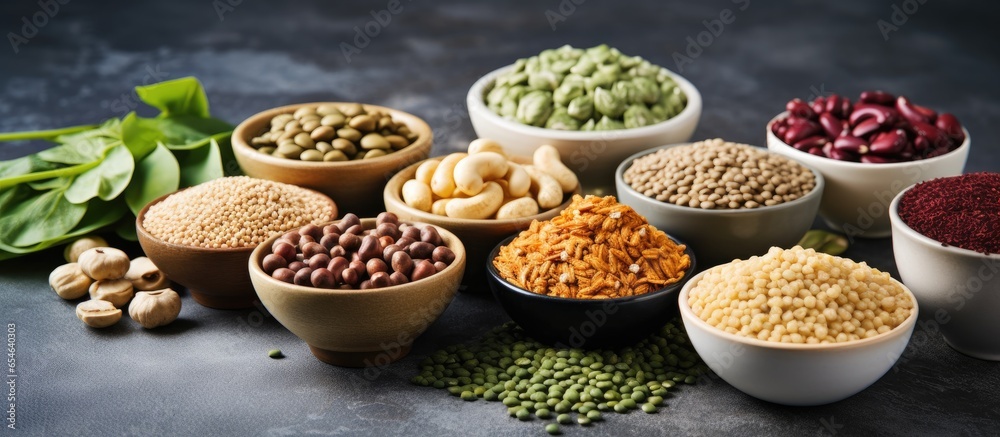 Assortment of plant based protein options