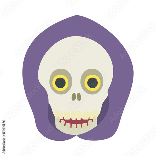 死神の顔。フラットなベクターイラスト。
Face of the Grim Reaper. Flat designed vector illustration.