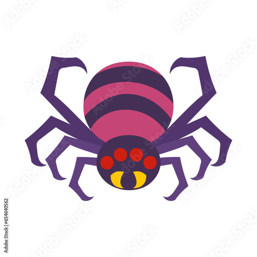 不気味な毒グモ。フラットなベクターイラスト。
Spooky poisonous spider. Flat designed vector illustration.