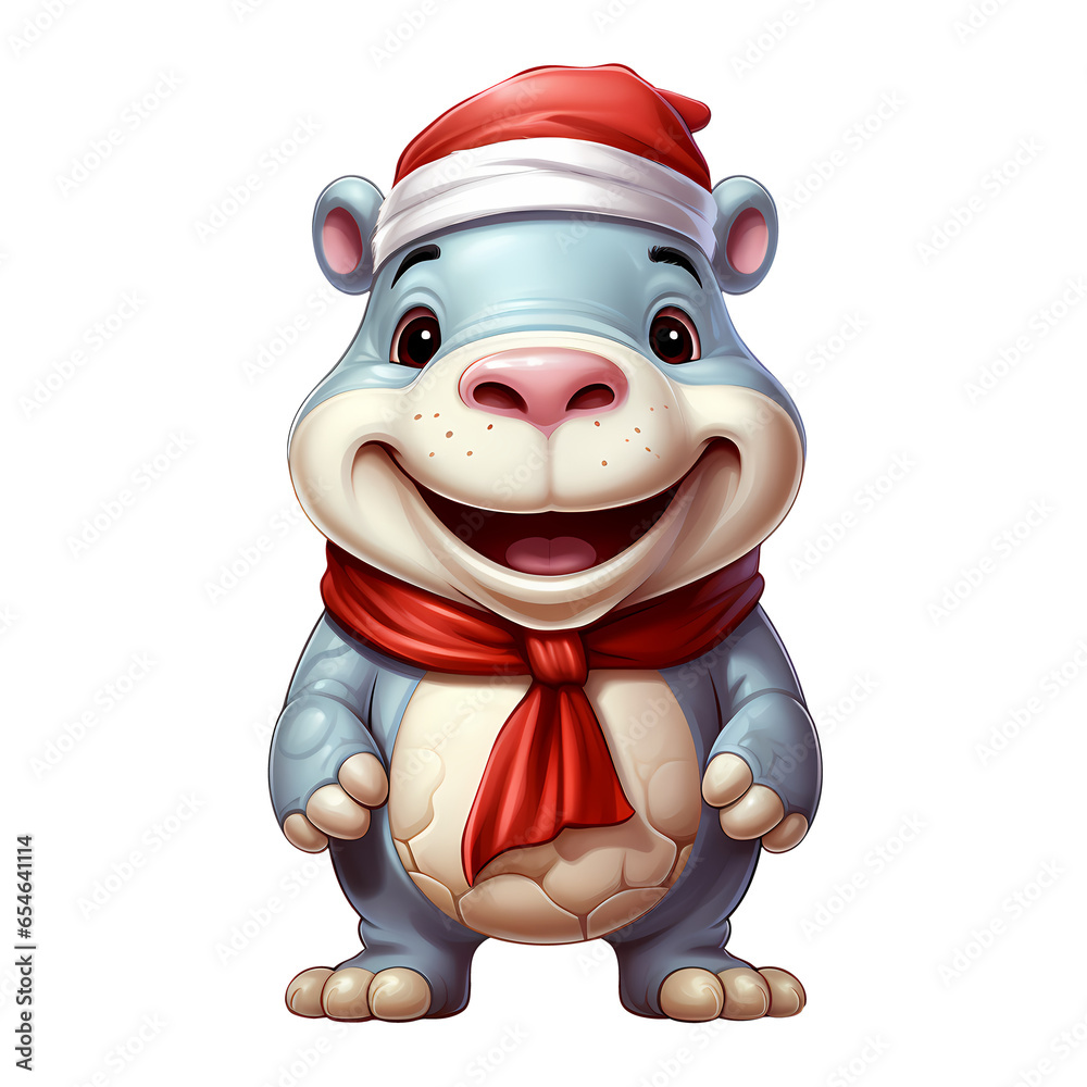 Cute Hippopotamus With Christmas Clipart Illustration Cute Hippopotamus With Christmas Clipart Illustration