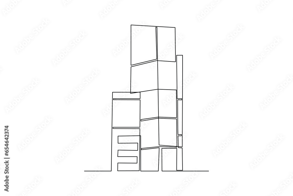 Minimalist building. Minimalist building concept. Towers city business architecture, apartment and office building, urban landscape. Vector illustration in trendy flat style isolated on white backgrou