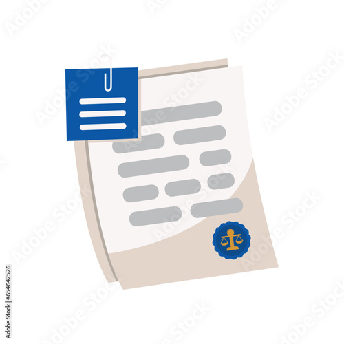 Legal document icon illustration. Vector design