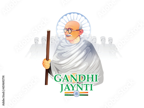 happy Gandhi Jayanti vector illustration design photo