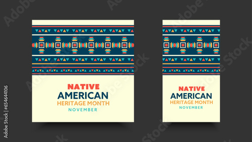Native American Heritage Month. pattern design for greetings, social media, backgrounds, banners, posters.