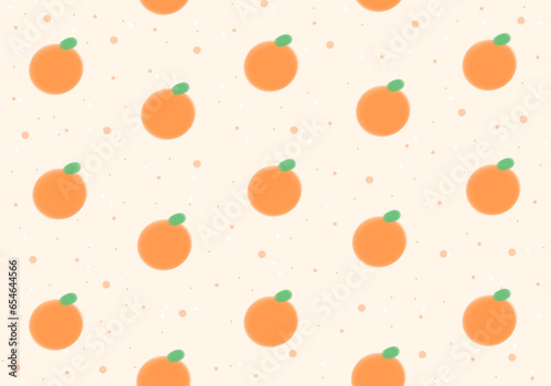 vector background Orange pattern and orange and white polka dots Fruit and citrus pattern wallpaper
