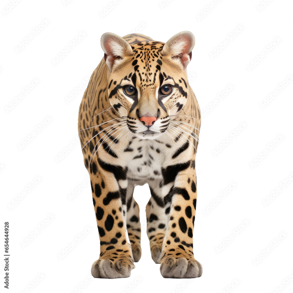Fototapeta premium Ocelot on transparent background