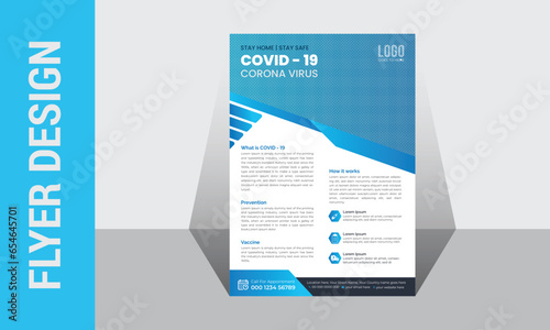 Modern abstract Virus protection Medical flyer design A4 template, Medical flyer, Health care, virus