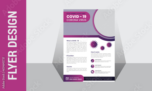 Modern abstract Virus protection Medical flyer design A4 template, Medical flyer, Health care, virus