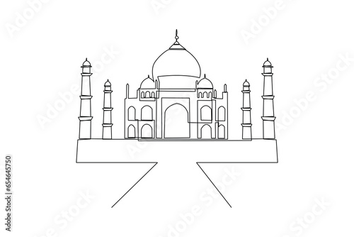 Tajmahal Building. World Miracle minimalist concept. Building, tower, house category off world miracle, urban landscape. Vector illustration in trendy flat style isolated on white background