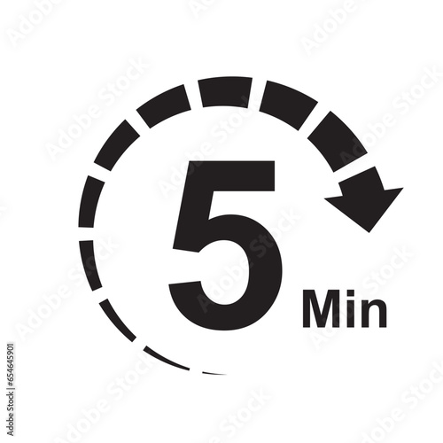 5 minute timer clock icon vector illustration eps