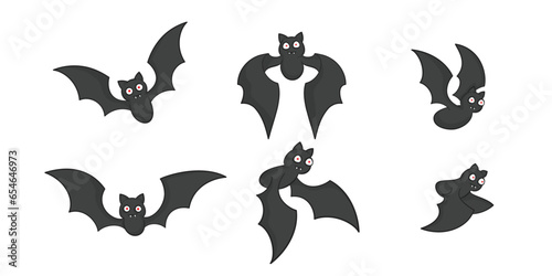 cartoon bats collection set