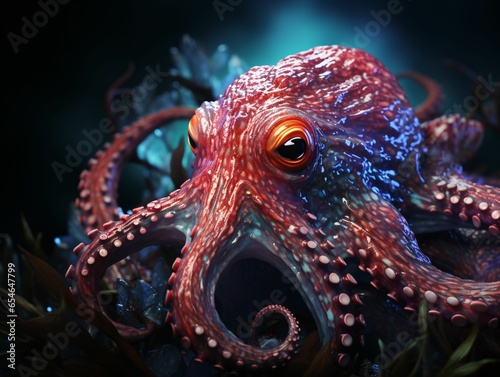Close up of an Octopus Underwater © Resdika