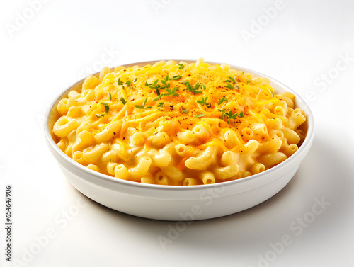 Macaroni and Cheese on white background