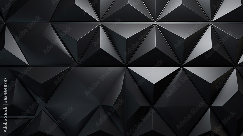 Black triangular polygon background Black triangular polygon background