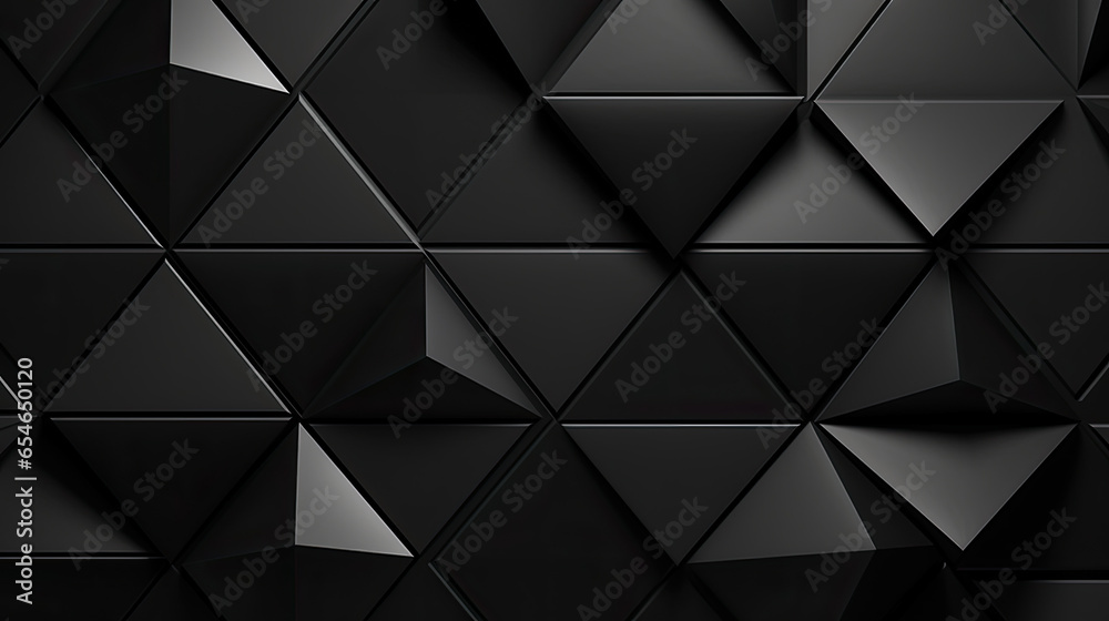Fototapeta premium Black triangular polygon background