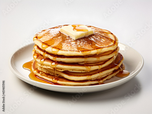 PanCake on White plate and white background