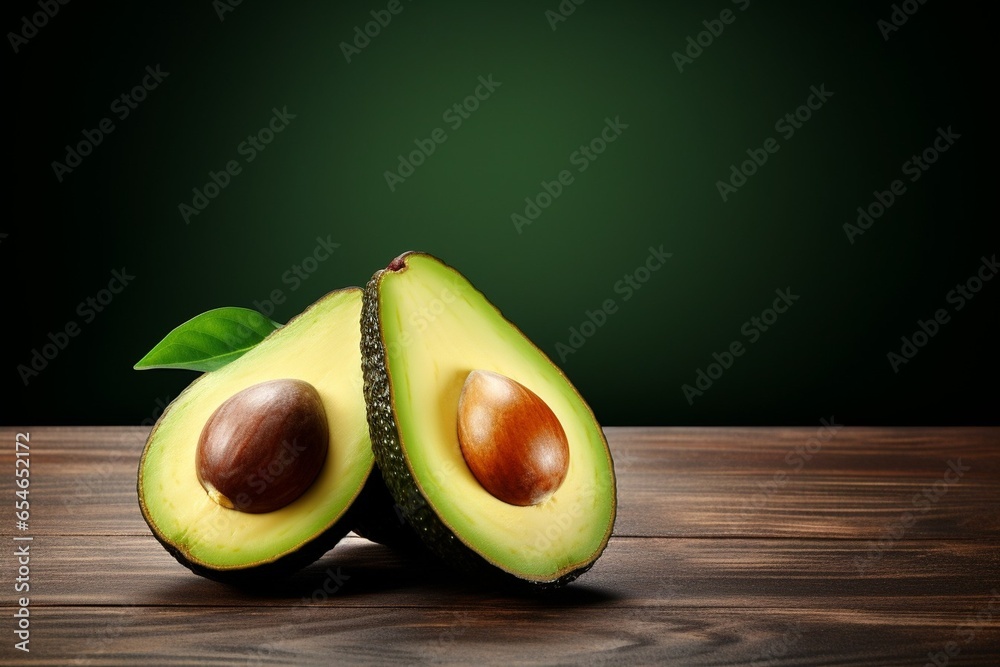 Generative AI : Close up Fresh avocado isolated on white background. Clipping path avocado. Avocado-oily nutritious fruit, Healthy food concept