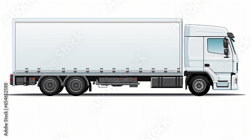 Vector illustration of trailer truck isolated on white background 