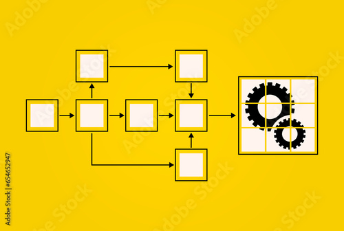 Business workflow and process automation flowchart.
