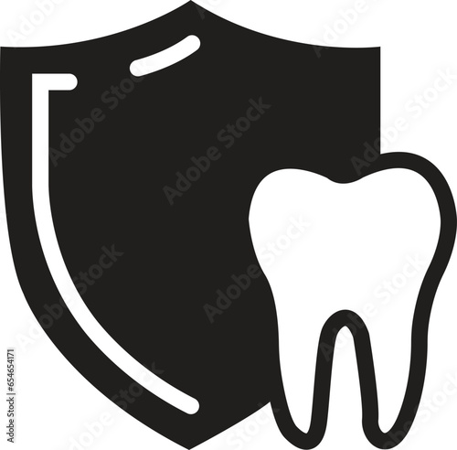 Dental Care icon. flat Dental Shield Tooth Protection. Healthy teeth and shield, anti-caries and protection bacteria. Teeth, insurance symbol isolated on transparent background.