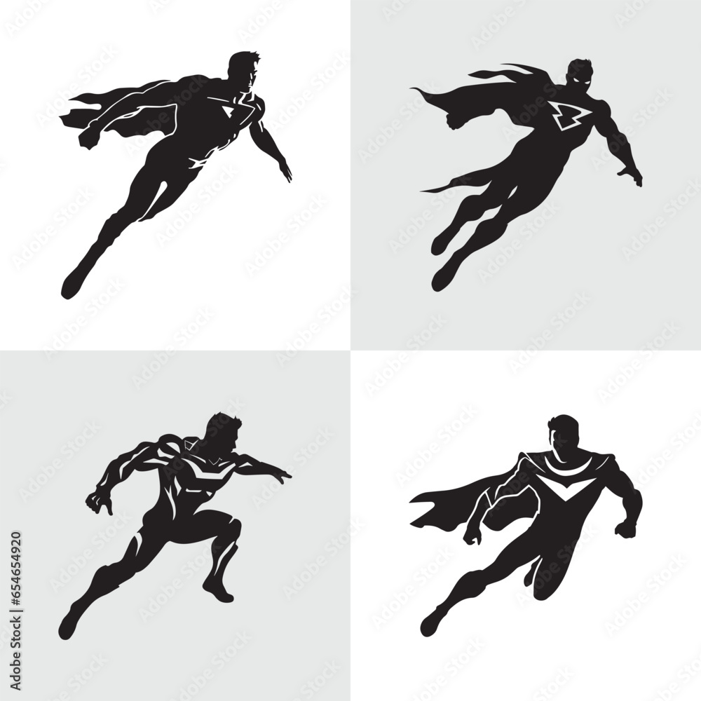 Naklejka premium super man minimal logo icons set