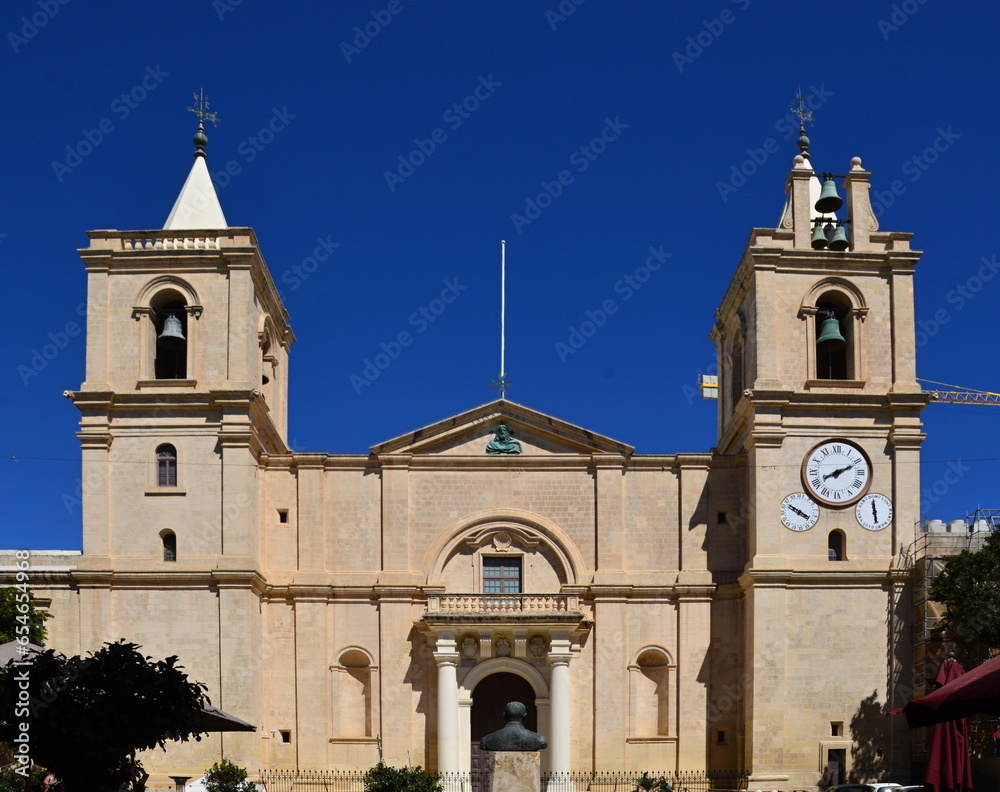 Historical Church in the Old Town of Valletta, the Capital of Malta