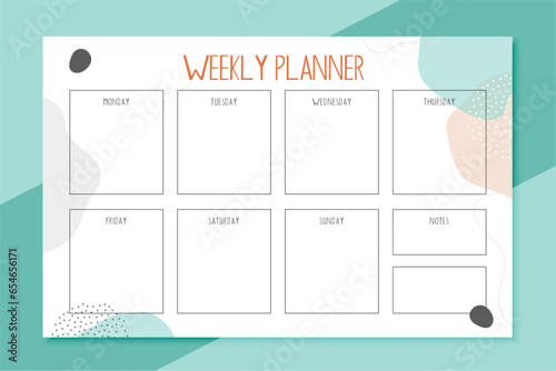 elegant weekly organizer timetable planner template for business or school