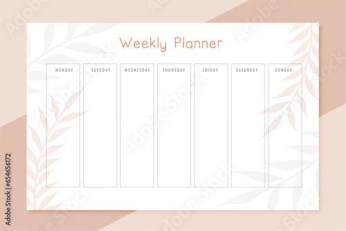 weekly organizer timetable template plan weekdays